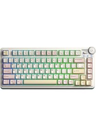 Resim Aula Au75 3 Modlu Mekanik Gaming Kablosuz Klavye Rgb Tkl Bloomfield Switch Hot Swap Makrolu Oyuncu Klavyesi Krem 