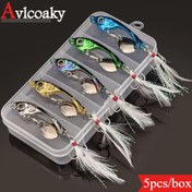 Resim 5 adet AVLCOAK VIB Çinko Alaşımlı Balıkçılık Yemleri - Uzun Atış için Tüyli saç tokası ile Spinnerbaits, Deniz Balıkçılığı ve Bass için İdeal, Balıkçılık Yemleri 