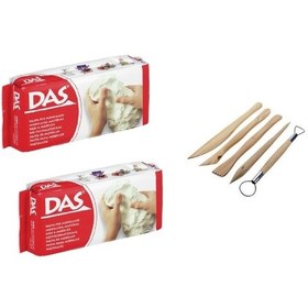 Resim Das Seramik Hamuru Kili 500 Gr. 2'Li + Modelaj Ebeşuar Set 