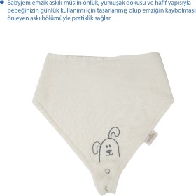 Resim Babyjem Emzik Askılı Müslin Mama Önlüğü Ekru 