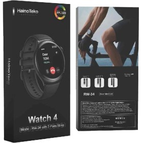 Resim Haino Teko Rw-34 Kavisli Curved Amoled Ekran 46MM 3 Kordon Watch 4 Akıllı Saat - Siyah 