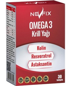 Resim Nevfix Krill Oil Omega3 Kolin Resveratrol Astaksantin 30 Softgel 