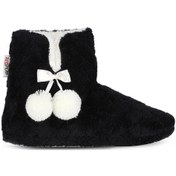 Resim Kadın Panduf Kışlık Ev Botu Ev Ayakkabısı Su Yolu Velsoft Sessiz Taban Siyah 