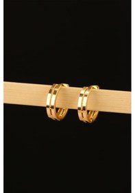 Resim Çgk Çiğdem Gürel Kuyumculuk 14 Ayar Ajda 2 Sıra Altın Küpe Yaldız 