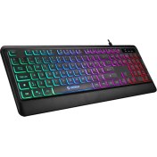 Resim Kb-2025 Siyah Usb Rainbow Backlight Membrane Gaming Oyuncu Klavye Everest