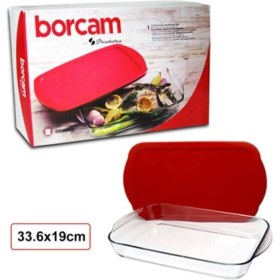 Resim Paşabahçe Kırmızı Kapaklı Dikdörtgen Borcam 1950CC 