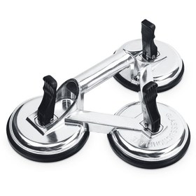 Resim İBTAŞ Sgs956 - 155 Kg Üçlü Vantuz Alüminyum Cam Seramik Fayans Ahşap Tutma Taşıma Vantuzu 12cm 12cm 12 