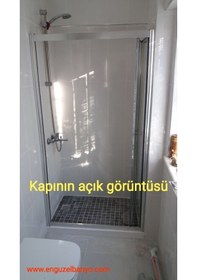 Resim 40 Desen Patentli Katlanır Cam Duşakabin İki Duvar Arası Duşakabi Gri 