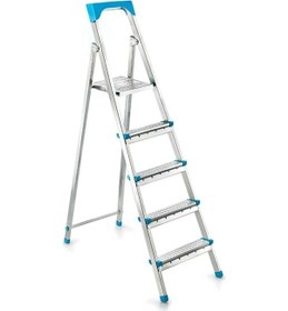 Resim 4+1basamaklı Metal Merdiven Y: 105cm - 120kg.taşıma Kapasitesi 