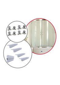 Resim Ayrıntıshop Duşakabin Mıknatıslı Fitil Rulman Seti Mıktatis+yan Suluk Krom Teker Şeffaf+krom 