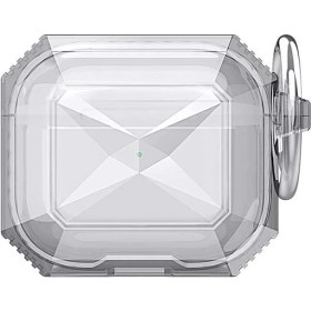Resim Kupa Apple AirPods 3. Nesil Kılıf 2 Parça Şeffaf Geometrik Şık Tasarım Sert Pc Silikon 