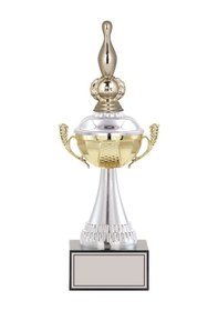 Resim Odak Kupa - Figürlü Kupalar - Bowling / Labut Figürlü Kupalar Fg-046 A - 33 Cm Altın - Beyaz 