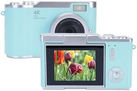 Resim Tbest 1080p dijital fotoğraf makinesi, 48 MP, yüksek çözünürlüklü 2,4 inç HD ekran 18 x elektronik zoom, dış mekan seyahat için ABS kompakt (yeşil) 