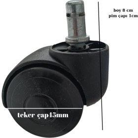 Resim Zeymen Hırdavat Birosit Ofis Koltuk Siyah Pimli Döner 50LIK Teker 