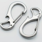Resim Paslanmaz Çelik Karabiner Anahtarlık ile Şişe Açacağı - Çeşitli Amaçlı İlkbahar Kancası için Outdoor, Mücevher, Donanım, Bagaj Aksesuarı - Paslanmaz Metal Askı Tokası - 1 Adet Paket 