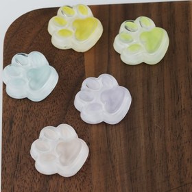 Resim 1 adet Karanlıkta Parlayan Kedi Pati Reçine Heykeli - Yeniden Kullanılabilir Hayvan Baskılı Dekor, Elektrik Gerektirmez, İç/Dış Mekan Kullanımı, Ev ve Parti Dekorasyonu için Mükemmel, Kedi Dekoru, Kedi Pati/Parçaları, Hayvan Reçine, Posica Reçine 