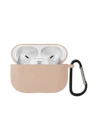 Resim Koodmax Apple Uyumlu AirPods Pro 2. Nesil Silikon Kılıf + Metal Kopça - Bej 