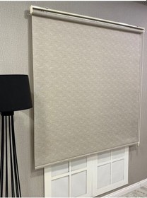 Resim Lüks Güneşlik Düz Stor Perde Bej Bej 