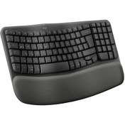 Resim Logitech Wave Keys Kablosuz Ergonomik Türkçe Q Klavye Grafit 