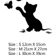 Resim Stil 11-boyutu L-30cm-3-yansıtıcı Lazer-güzel Kedi Araba Çıkartma Pencere Dekorasyonu Için Otomatik Siyah Kedi Vinil Çı 