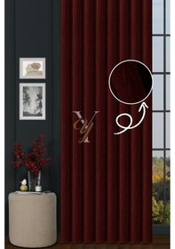 Resim İthal Kadife Fon Perde Plise 01 V-330 Kırmızı Kırmızı 