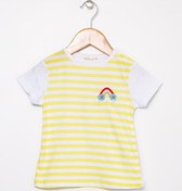 Resim Mammaramma Sarı - Beyaz Kız Bebek T-Shirt HG-08 