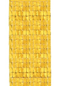 Resim Sones 2 Adet 1x2m Kare Yağmur İpek Kapı Perdesi Doğum Günü Partisi Arka Plan Duvar Dekorasyonu Altın 3+ 