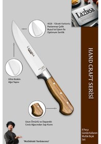 Resim Hand Craft Pro Serisi Mutfak Bıçak Seti 8 Parça Mfp-001 Ahşap - Siyah 