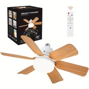 Resim 1 adet Akıllı LED Tavan Fan Işığı, Ayarlanabilir Aydınlatma, Uzaktan Kumandalı Soketli Fan Işık, E26/E27 Soket Montajı, Hafıza Fonksiyonlu Tavan Fan Işığı, 3000K-6500K Dimlenebilir, 3-Kademeli Ayarlanabilir, Küçük Odalar İçin Uygun, 2'si 1 Arada Fan Işığı 