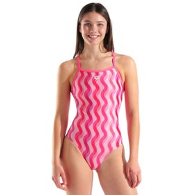 Resim Ripple Print Swimsuit Lightdrop Kadın Pembe Yüzücü Mayosu 010980990 