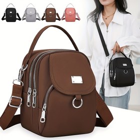 Resim Şık Kadın Çapraz Çanta, Fermuarlı Kapatma ve Polyester Astarlı, Günlük Moda ve Telefon Çantası Olarak Mükemmel, Düz Renkli Oxford Kumaştan Yapılmıştır. 