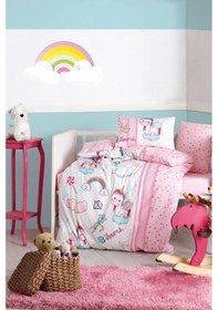 Resim Cotton Box Unicorn Bebek Nevresim Takımı Pembe 
