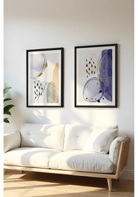 Resim Huhuli Ahşap Siyah Çerçeveli 2 Parça Set Tablo Huhu21 