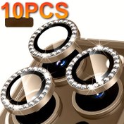 Resim 10 adet Metal Lens Film for apple için for iphone 17 16 15 14 13 12 11 Lens Film Temperli Cam Yüksek Çözünürlüklü Toz Geçirmez Parmak İzi Önleyici Düşme Önleyici 9H Ultra Net 