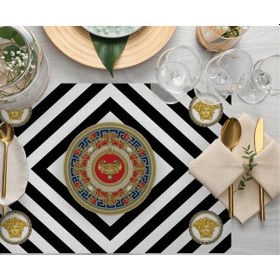 Resim Figüratif Desen Kumaş Amerikan Servis 4'lü Set 35x50cm Keten, Ulusl. Yıkama Ve Solmama Sertifikası Çok Renkli 