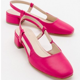 Resim Luvishoes 66 Fuşya Cilt Kadın Topuklu Sandalet Fuşya 