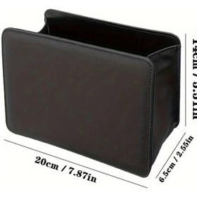 Resim Dashanshop Siyah Pu Deri Araç Çöp Kutusu Saklama Organizer Katlanır Koltuk Askılı 