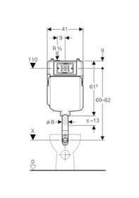 Resim Geberit Alpha Gömme Rezervuar Alaturka 8 Cm 109.175.00.1 