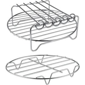 Resim Augusts Hava Fritöz Rafı Xl Hava Fritöz Aksesuar Seti 2'li, Çok Amaçlı Çift Katmanlı Raf, Şişli, Istiflenebilir Metal Tutucu (Yurt Dışından) 