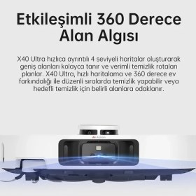 Resim Dreame X40 Ultra_a 12.000 Pa Güçlü Emiş Premium Beyaz Robot Süpürge 