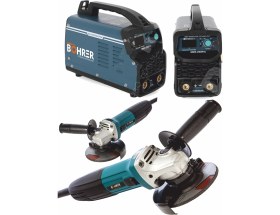 Resim Böhrer 200 Amper Mma Inverter Kaynak Makinesi + 2600 Watt 125 mm Colper Avuç Içi Taşlama Makinesi 