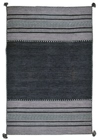 Resim My Home Halı Trb-01 Iskandinav Pamuk Kilim El Dokuma Koyu Gri Koyu Gri 