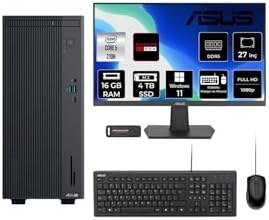 Resim ASUS ExpertCenter P500 Core5 210H 16GB 4TB SSD RX550/4GB W11H Masaüstü Bilgisayar + 27" Monitör 