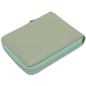 Resim Westpolo Hakiki Deri Kağıt Para Ve Bol Şeffaf Kart Bölmeli, Fermuarlı Unisex Kartlık - Mint Yeşili 