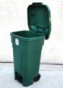 Resim abnturk 80 Litre Kapasiteli Büyük Boy Pedallı Çöp Kovası Kapaklı Ve Tekerlekli Çöp Konteyneri 