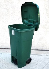 Resim abnturk 80 Litre Kapasiteli Büyük Boy Pedallı Çöp Kovası Kapaklı Ve Tekerlekli Çöp Konteyneri 