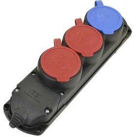 Resim Ayka 2 Trifaze 3x25 1 Monofaze 1x16 Kauçuk 3'lü Grup Priz 