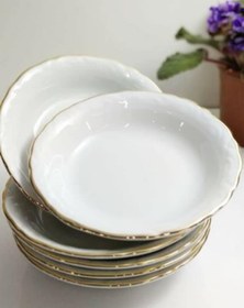 Resim Porland 6'lı Altın Yaldızlı 13 Cm Porselen Çukur Tabak 