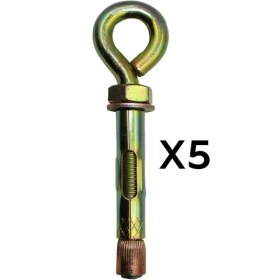 Resim Kapalı Kancalı Çelik Dübel 8 mm Salıncak Boks Torbası Avize Tavan Asma Aparatı Asacağı 5 Adet 