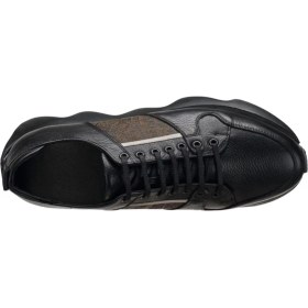 Resim Costo Shoes Stkz Siyah Dana Derisi, Rahat Geniş Kalıp Özel Tasarım El İşçiliği Erkek Deri Spor Ayakkabı 